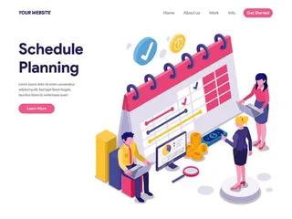 扁平化人物场景办公互联网等距ai矢量设计网页海报UI素材插画