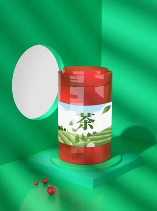 高端品牌茶叶包装盒纸袋智能贴图样机产品效果图展示PSD素材模板