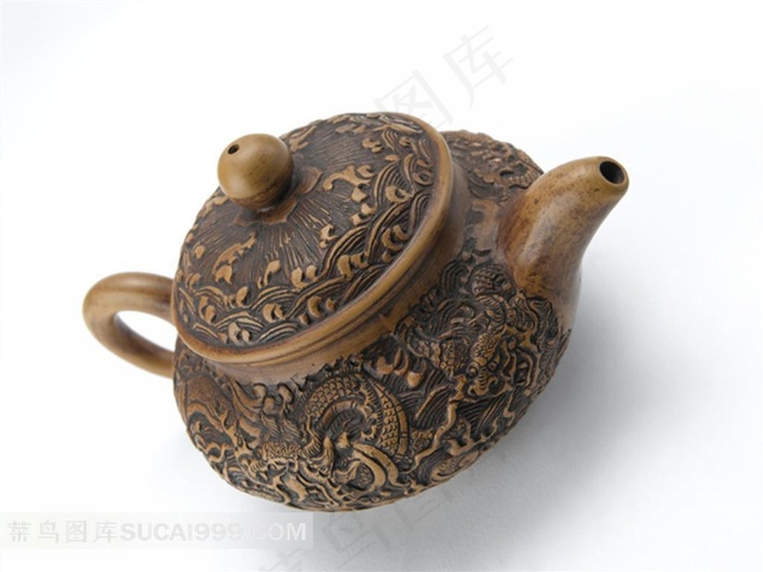 精美龙纹浮雕茶壶