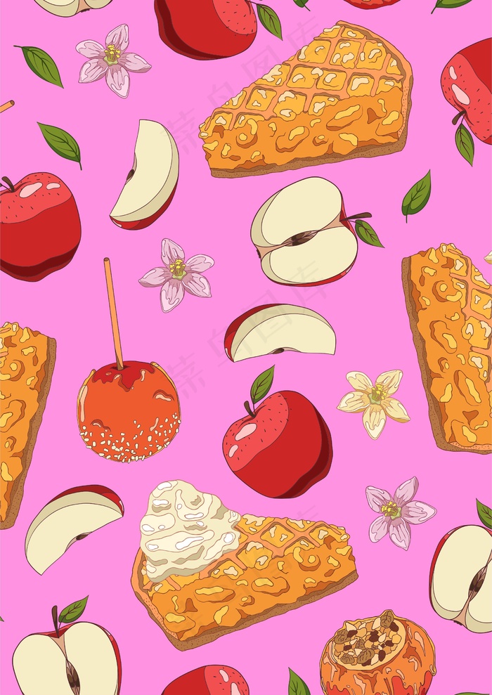 下午茶华夫饼 苹果蛋糕糖果