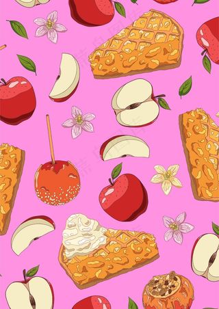 下午茶华夫饼 苹果蛋糕糖果