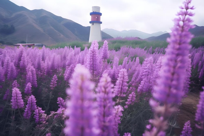 花海紫色花朵背景