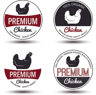 免抠公鸡创意标签