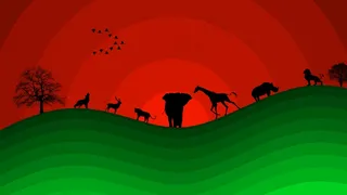 动物剪影背景图片