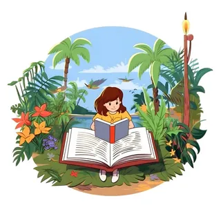 户外学习的学生免抠