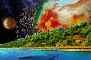 元宇宙世界风景天空背景墙