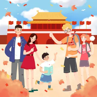 国庆节出游素材背景