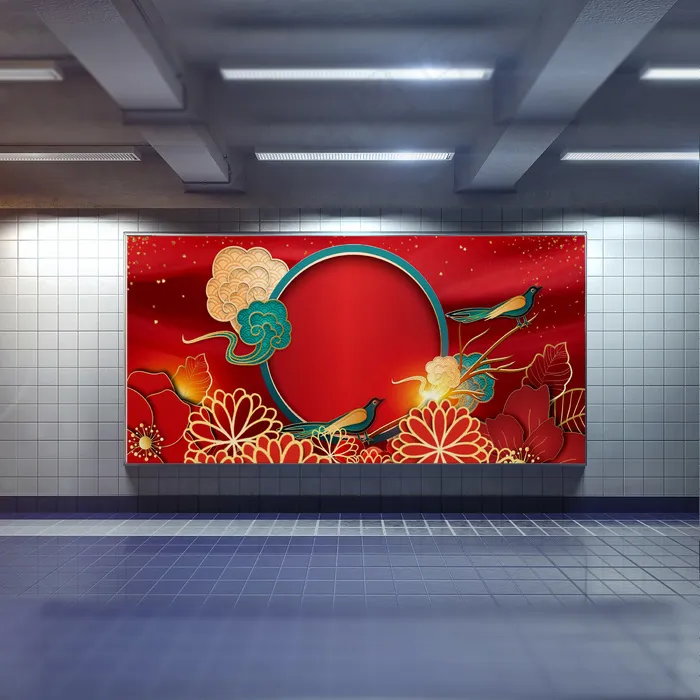 中国风国潮展板背景psd分层模板psd模版下载