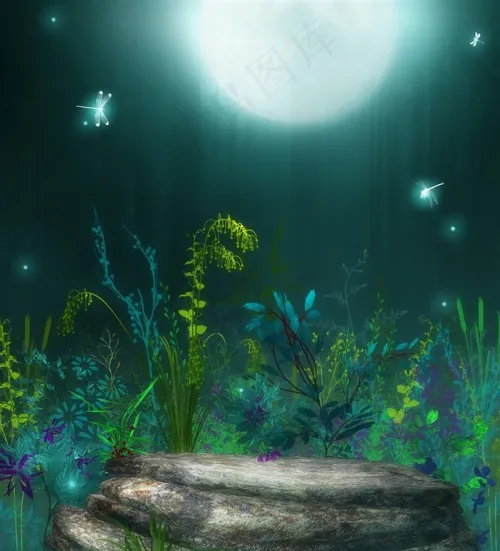 唯美梦幻复古夜色背景设计图片