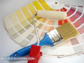 粉刷墙壁的工具和色卡