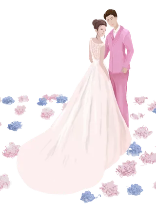 婚纱卡通人物婚礼白纱结婚婚纱摄影手绘