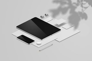 办公室品牌标识平板手机黑白色样机