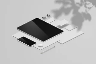 办公室品牌标识平板手机黑白色样机