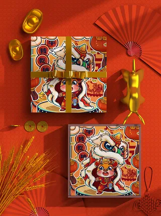 国潮风中式文创春节礼物智能样机