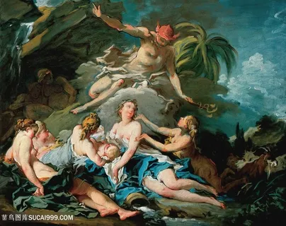 人物山林美景装饰画