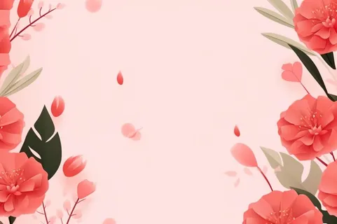 简约粉色花朵插画背景