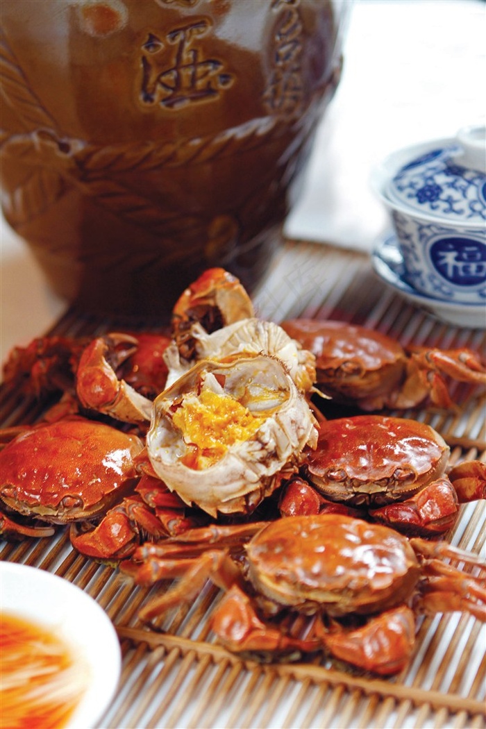 大闸蟹蟹黄美食图片素材
