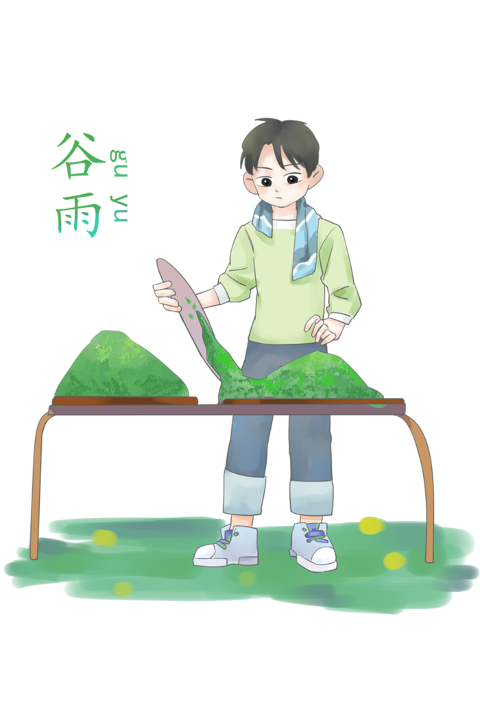 二十四节气谷雨场景插画
