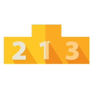 领奖台橘色一二三等奖卡通少儿兴趣班