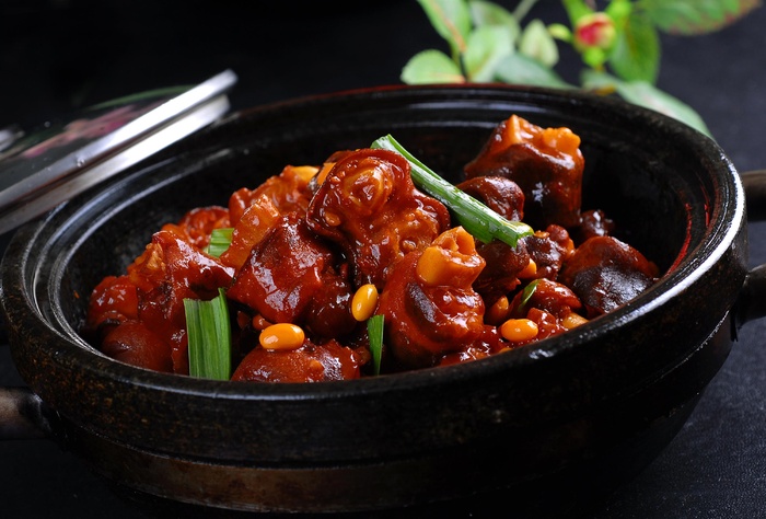 砂锅石锅美食煲类特色菜怀干锅羊蹄