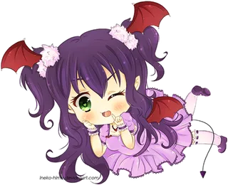 可爱紫色小女孩素材卡通