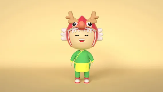 个性定制卡通风格端午节儿童主题C4D元素