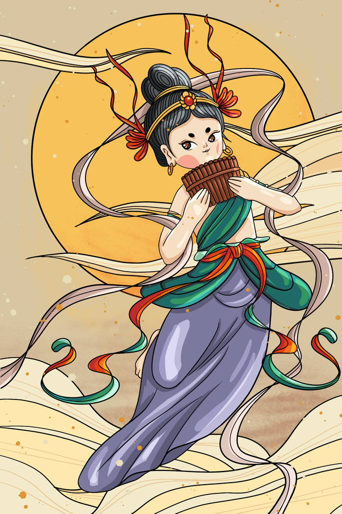 敦煌系列国潮插画