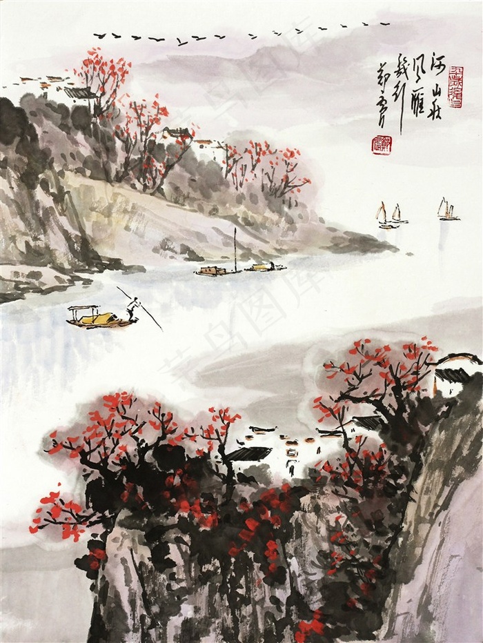 中国水墨山水古画