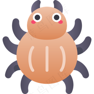 卡通虫子元素图标免扣