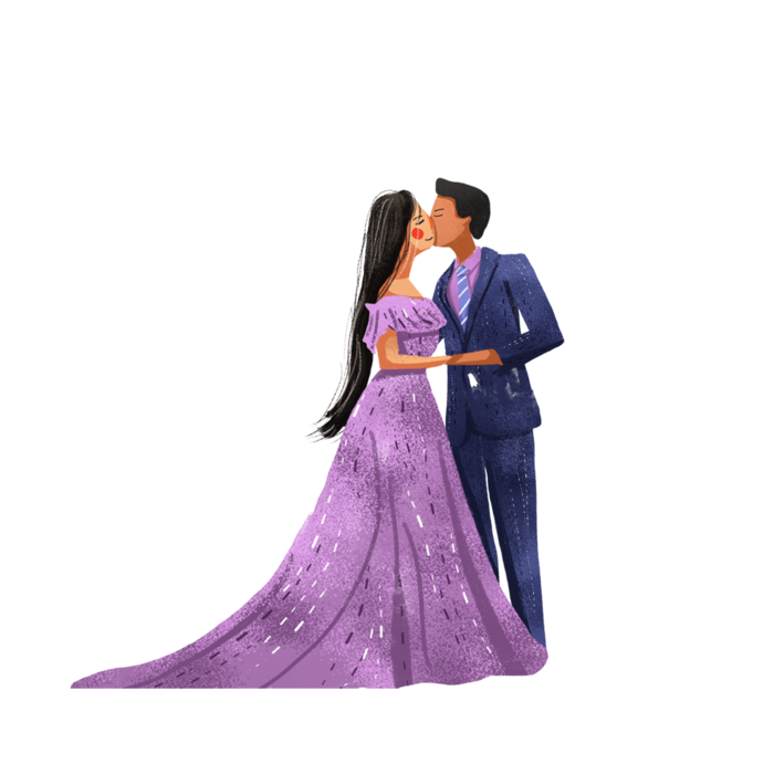婚纱卡通人物婚礼白纱结婚婚纱摄影手绘