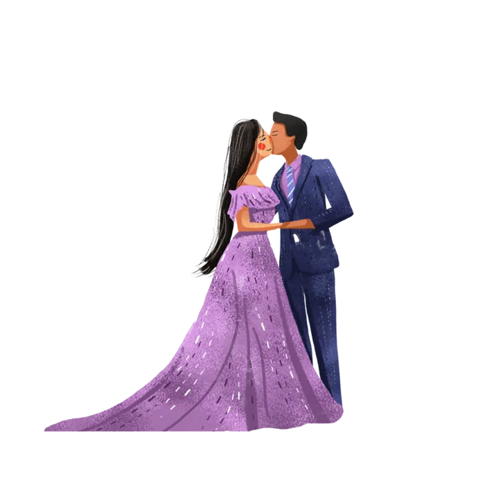 婚纱卡通人物婚礼白纱结婚婚纱摄影手绘