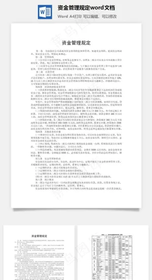 资金管理规定word文档