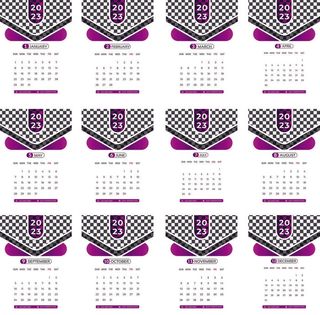 2023年日历新年紫白色背景