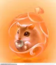 水晶般质感的梦幻色彩小松鼠绘画图片