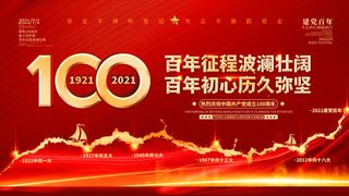 百年征程海报模板