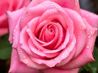 粉红玫瑰花挂着水珠细节特写摄影图