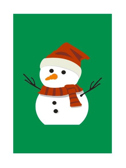 圣诞雪人绿色红色平安夜可爱cdr矢量模版下载