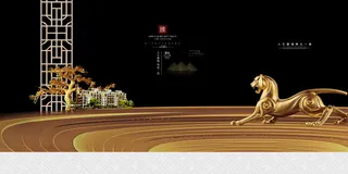 高端中式围墙地产广告PSD分层素材