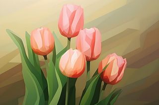 唯美淡雅清新郁金香背景