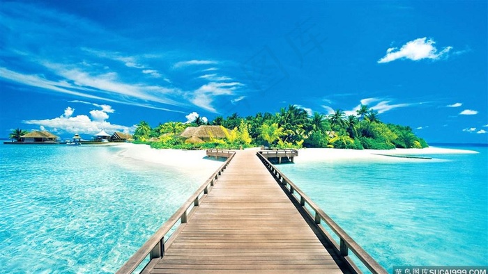 蓝天大海风景