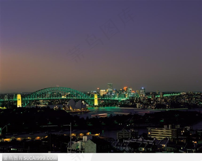 夜幕 城市 灯火 霓虹灯 大桥 夜景