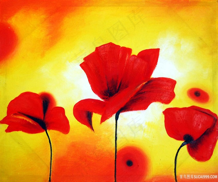 唯美水彩花卉艺术插画