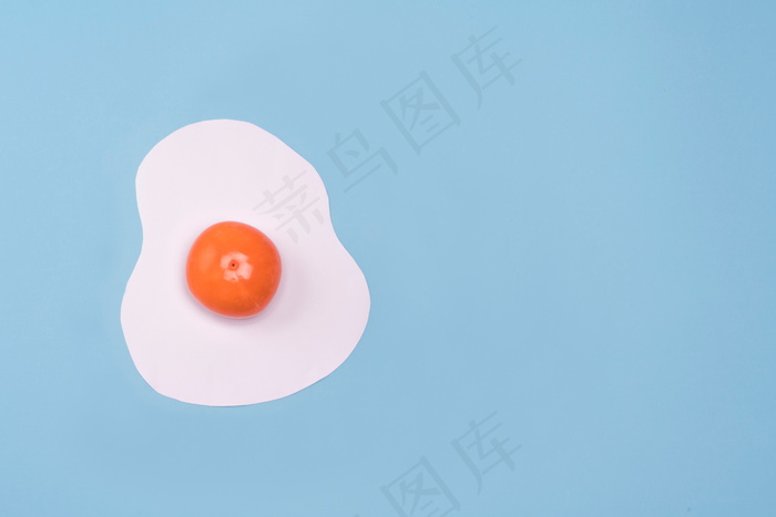 荷包蛋蓝色背景图片