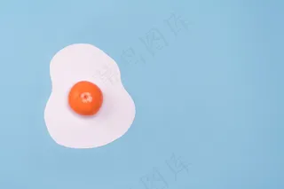 荷包蛋蓝色背景图片