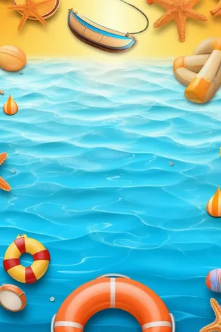 冰爽游玩卡通夏日背景