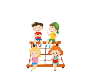 愉快的卡通男孩 女孩