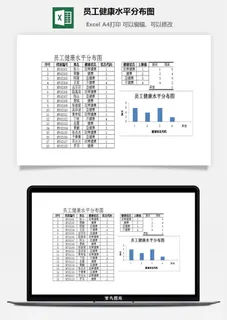 员工健康水平分布图excel模板
