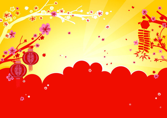 设计红色祝贺新年