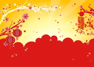 设计红色祝贺新年