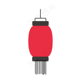 中国风 手绘 卡通元素 传统 复古红 灯笼装饰 PNG 免抠 